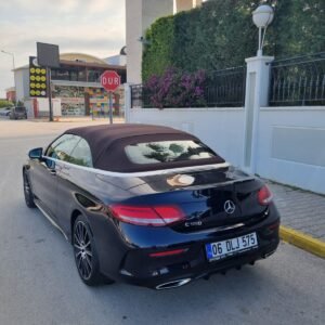 For rent Mercedes C200 Cabrio from Bellis Hotel, Car rental in Side, Antalya.